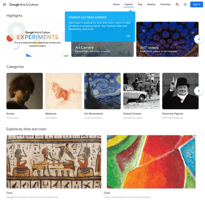 Explore — Google Arts &amp; Culture