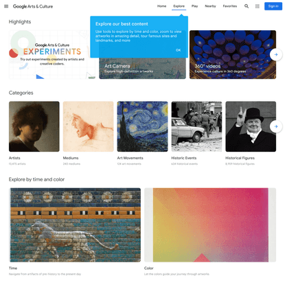 Explore — Google Arts &amp; Culture