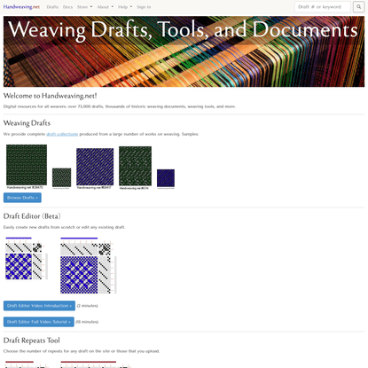 Handweaving.net Weaving Drafts, Tools, and Documents Archive