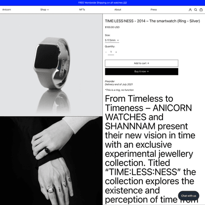 TIME:LESS:NESS - 2014 – The smartwatch (Ring - Silver)