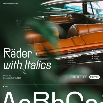 Rader - An expressive Sans inspired by German Roads - Free to Try Font – Pangram Pangram Foundry