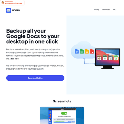 Bobby | Backup all your GDocs to desktop in one click