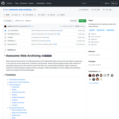 GitHub - iipc/awesome-web-archiving: An Awesome List for getting started with web archiving
