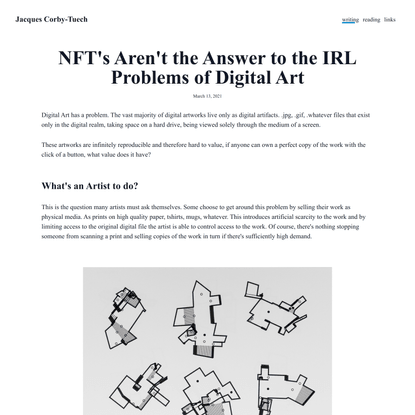 NFT’s Aren’t the Answer to the IRL Problems of Digital Art
