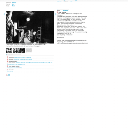 Media Art Net | Kaprow, Allan: Push and Pull. A Furniture Comedy for Hans Hofmann