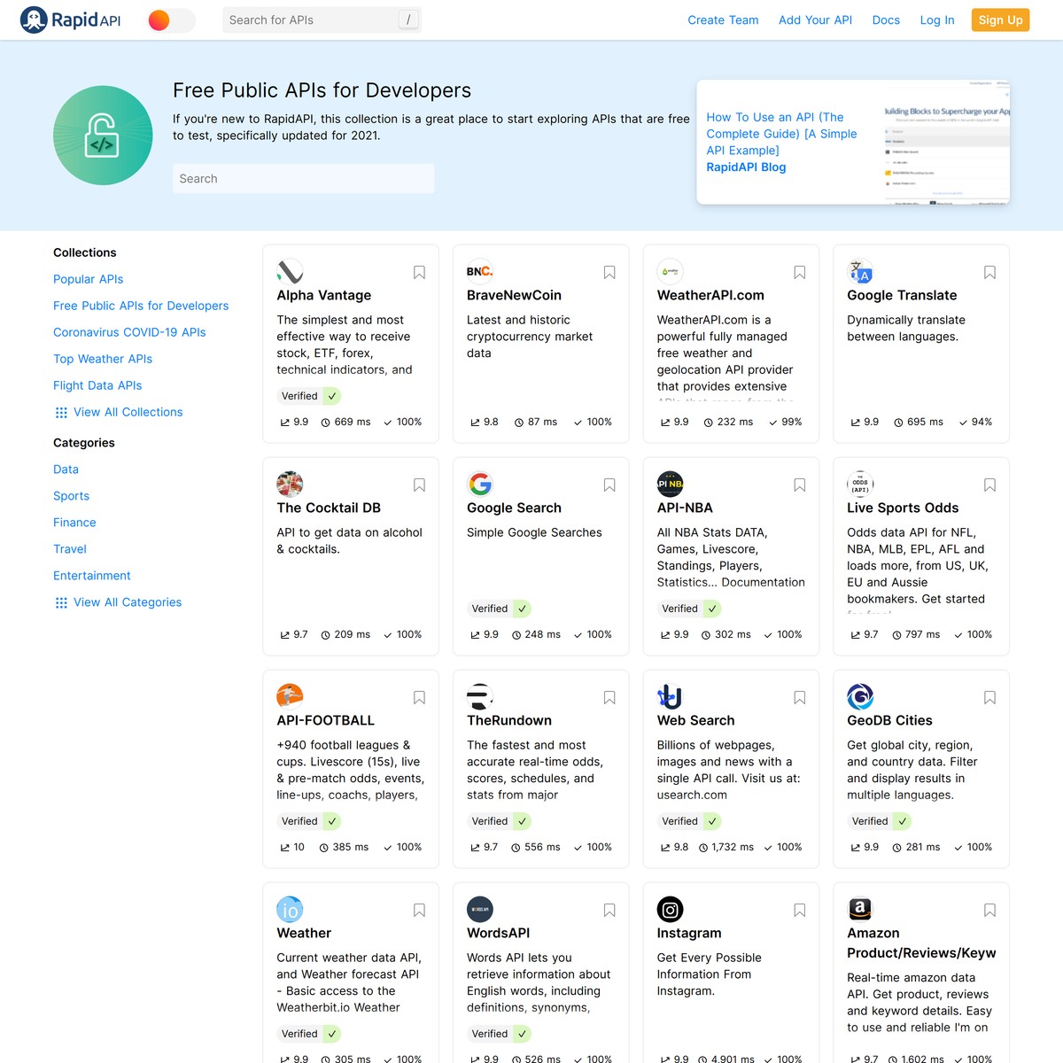 25 Free Public APIs For Developers & Free Alternatives List - August ...