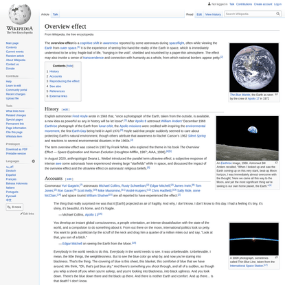 Overview effect - Wikipedia
