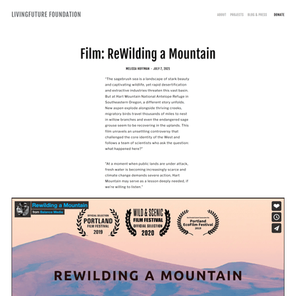 Film: ReWilding a Mountain — Livingfuture Foundation