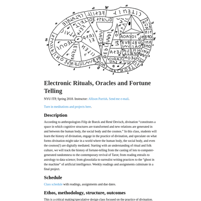 Electronic Rituals, Oracles and Fortune Telling · Electronic Rituals, Oracles and Fortune Telling