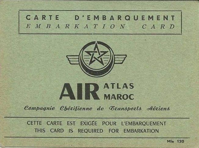 1950s / air atlas embarkation card