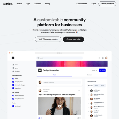 Tribe | A Customizable Community Platform