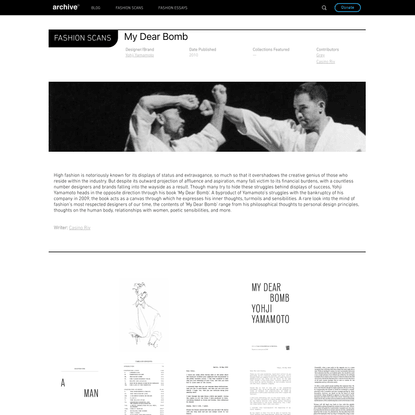 Yohji Yamamoto: My Dear Bomb, 2010 | Archive Fashion Scan | ARCHIVE.pdf