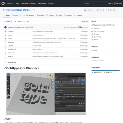 GitHub - coldtype/coldtype-blender: Coldtype as an addon for Blender