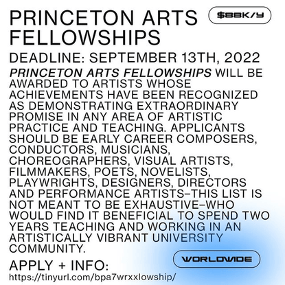 Princeton Arts Fellowships