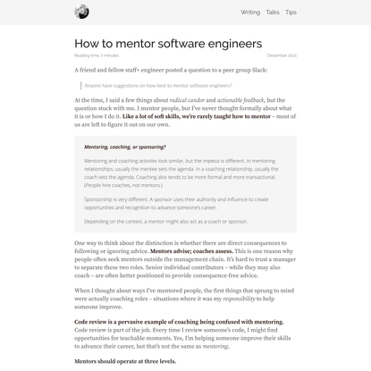 How to mentor software engineers