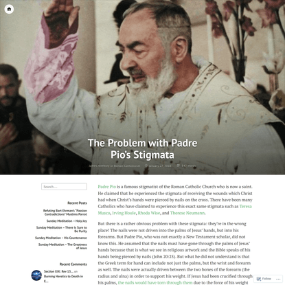 The Problem with Padre Pio’s Stigmata
