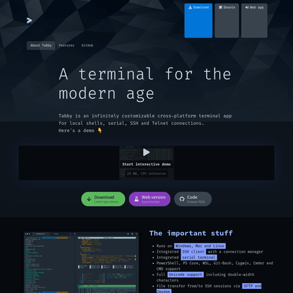 Tabby - a terminal for a more modern age