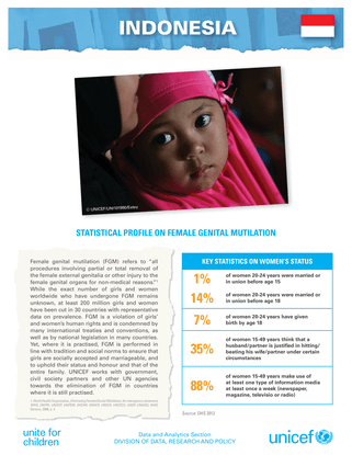 Data Statistics - UNICEF's profile on FGM in Indonesia