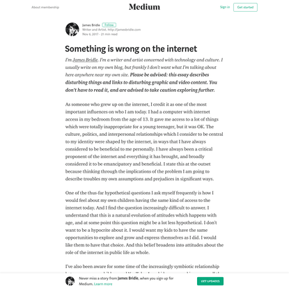 Something is wrong on the internet - James Bridle - Medium