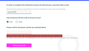 Can't fill in phone number to get 2FA
