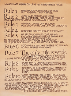 [Content] Immaculate Heart College Art Department Rules