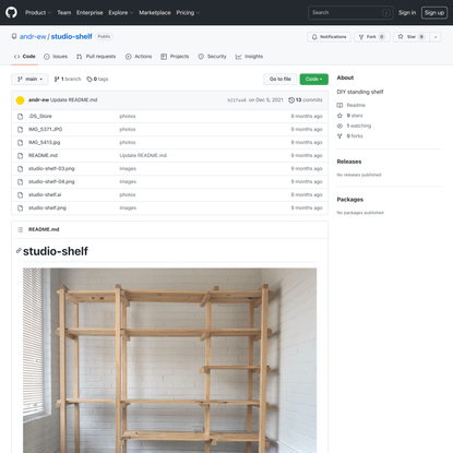 GitHub - andr-ew/studio-shelf: DIY standing shelf
