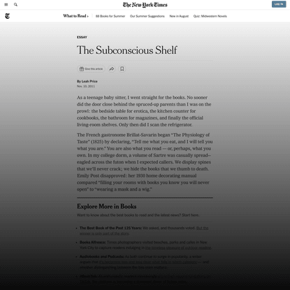 The Subconscious Shelf (Published 2011)