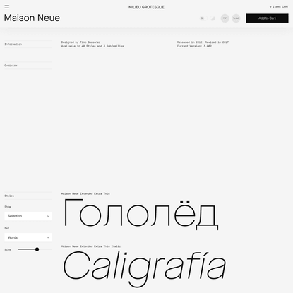 Maison Neue / Milieu Grotesque / Digital Typefoundry