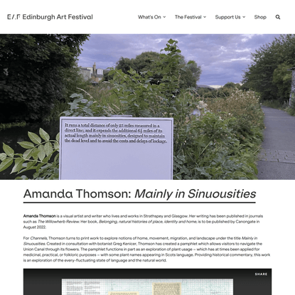 Amanda Thomson: Mainly in Sinuousities | EAF 2022