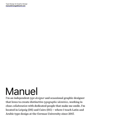 Manuel von Gebhardi - Type Design and Graphic Design