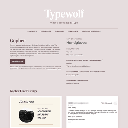 Gopher Font Combinations &amp; Free Alternatives · Typewolf