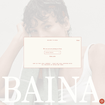Shop Baina | Home of 100% Organic Cotton Towels