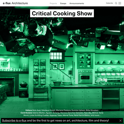Critical Cooking Show - e-flux