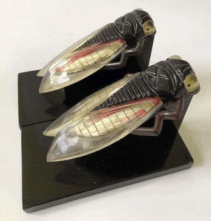 Cicada Book Ends made from bakelite, 1930