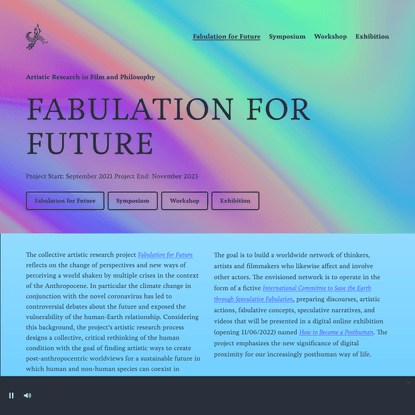 Fabulation for Future – Fabulation for Future