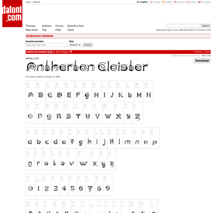 Antherton Cloister Font | dafont.com