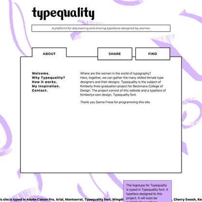 Typequality.com - Contribute to a more equal typographical room.