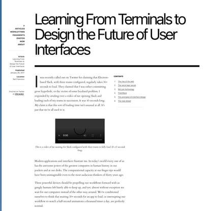 Learning From Terminals to Design the Future of User Interfaces — brandur.org