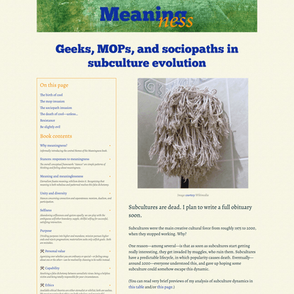 Geeks, MOPs, and sociopaths in subculture evolution | Meaningness