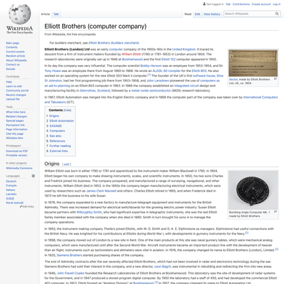 Elliott Brothers (computer company) - Wikipedia