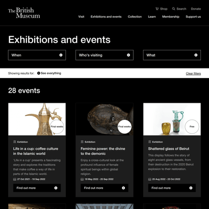 Exhibitions and events | See everything | British Museum