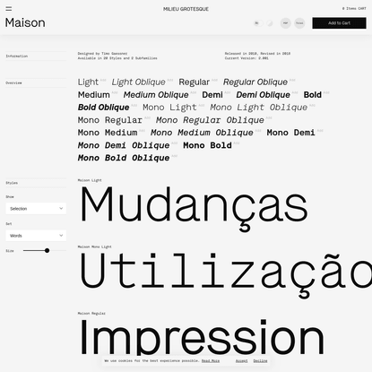 Maison / Milieu Grotesque / Digital Typefoundry