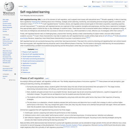Self-regulated learning - Wikipedia