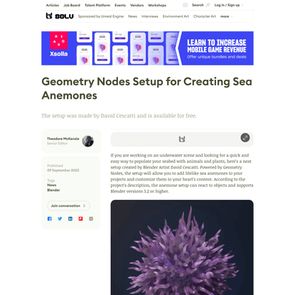 Geometry Nodes Setup for Creating Sea Anemones