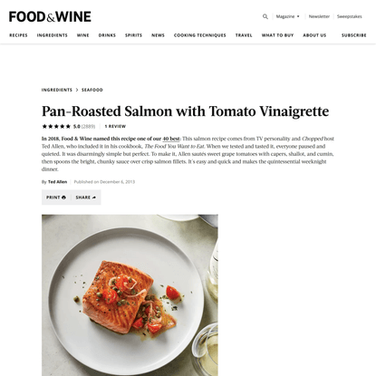 Pan-Roasted Salmon with Tomato Vinaigrette Recipe