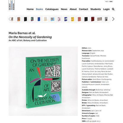 On the Necessity of Gardening - Maria Barnas et al. - De Best Verzorgde Boeken
