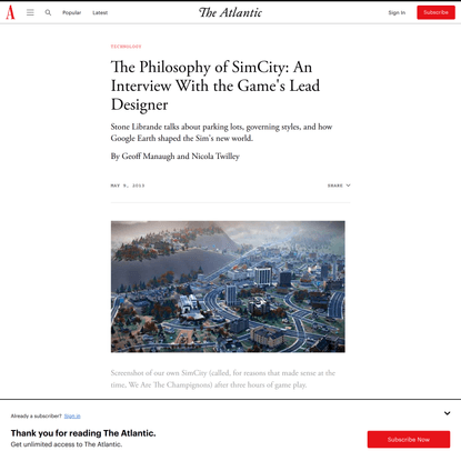 The Philosophy of SimCity: An Interview With the Game’s Lead Designer
