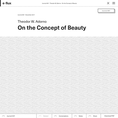On the Concept of Beauty