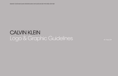 CK Logo & Graphic Guidelines 2017 (peter saville / raf simons)