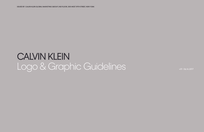 CK Logo &amp; Graphic Guidelines 2017 (peter saville / raf simons)
